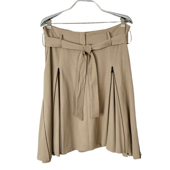 Anthropologie Dresses & Skirts - Stunning Preppy High Rise Pleated  Zip Mini Midi Skirt Quiet Understated Luxury